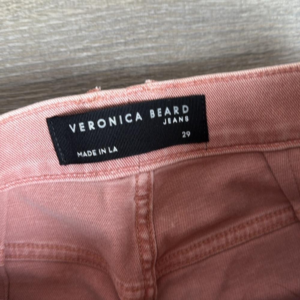 VERONICA BEARD BLAKE CROP CLASSIC STRAIGHT HIGH RISE JEANS IN ROSE 29 - Picture 9 of 13